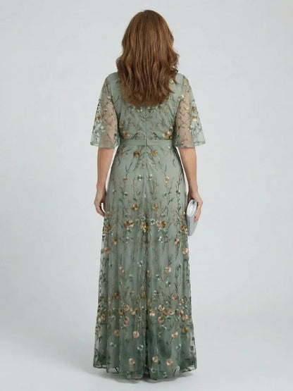 Lotte - Elegante Maxi Jurk Dames met Vlindermouwen en Bloemenprint