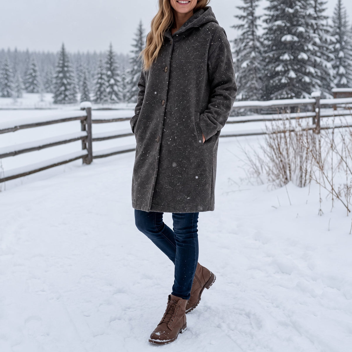 Lotte - Winterjas dames lang oversized en warm met capuchon