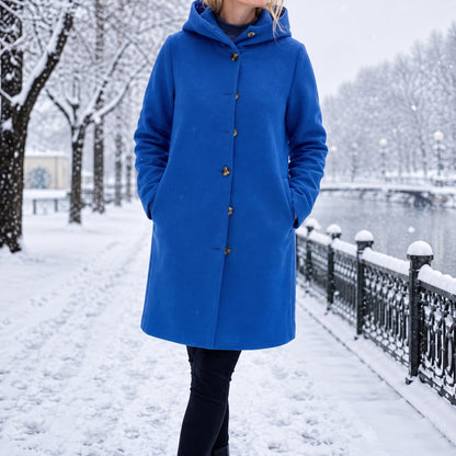 Lotte - Winterjas dames lang oversized en warm met capuchon