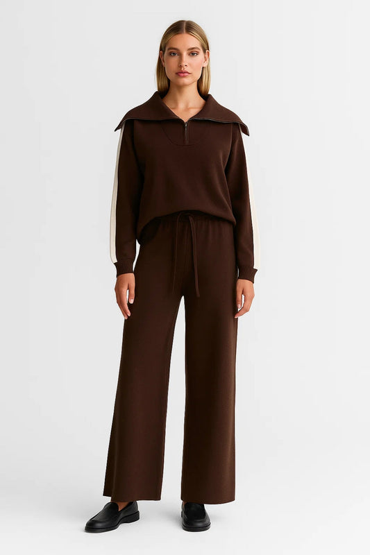 Loungewear Set Dames | Comfortabele Pasvorm met Ritskraag | Ontspannen en Stijlvol