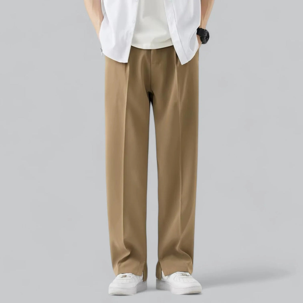 Luuk - Heren Pantalon Smart Casual met Wijde Pijpen en Nette Pasvorm