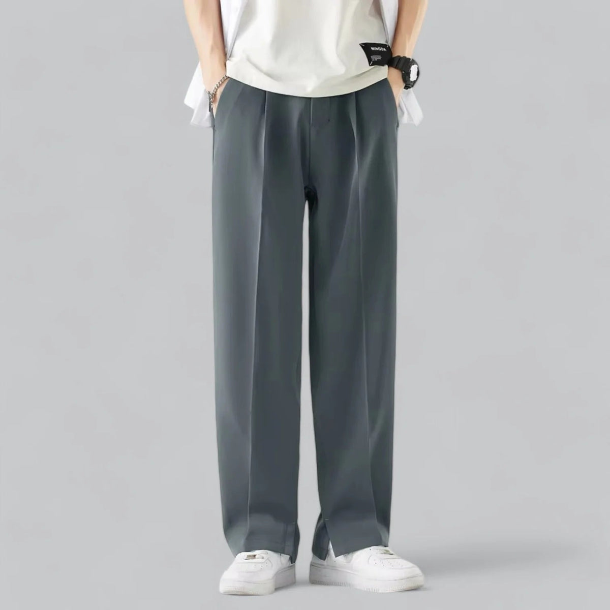 Luuk - Heren Pantalon Smart Casual met Wijde Pijpen en Nette Pasvorm
