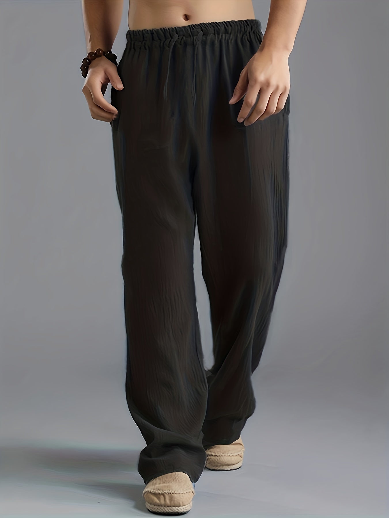 Luuk - Stoere Linnen Broek Heren met Wide Leg en Elastische Taille
