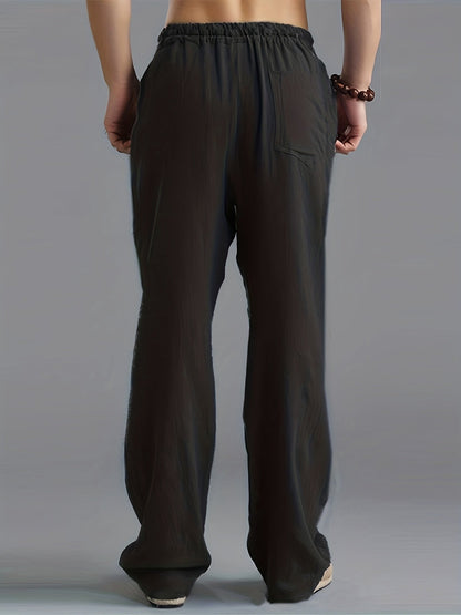 Luuk - Stoere Linnen Broek Heren met Wide Leg en Elastische Taille