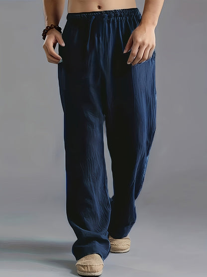 Luuk - Stoere Linnen Broek Heren met Wide Leg en Elastische Taille