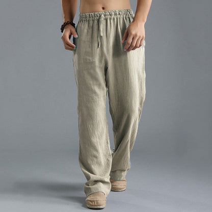 Luuk - Stoere Linnen Broek Heren met Wide Leg en Elastische Taille
