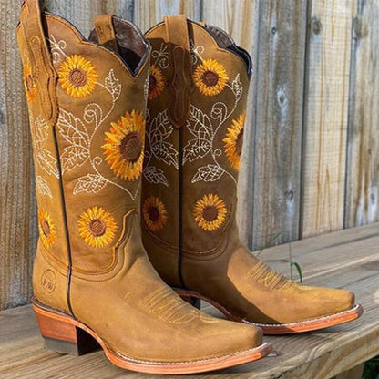 Marit - Dames Cowboylaarzen voor de Herfst met Borduursel
