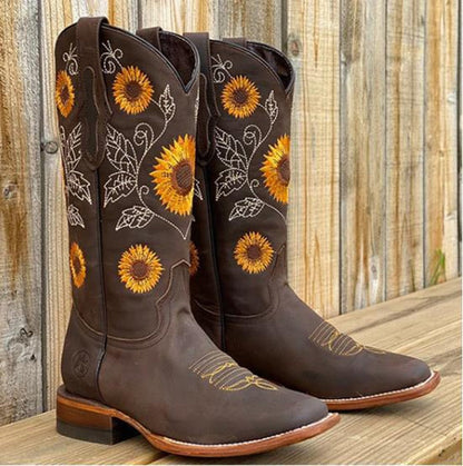Marit - Dames Cowboylaarzen voor de Herfst met Borduursel