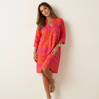 Maud - Boho Zomerjurk Dames met V-hals en Driekwart Mouwen