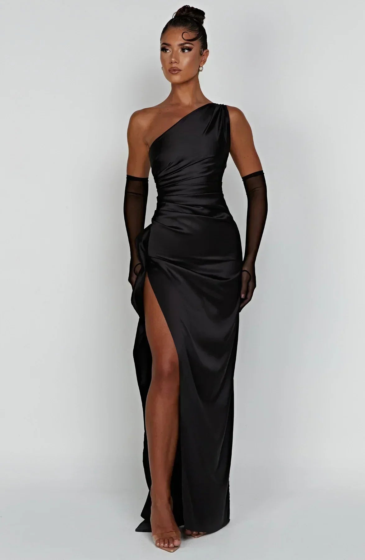 Maud - Chique Bruiloft Gastenjurk Dames Maxi met One-Shoulder en Hoge Split