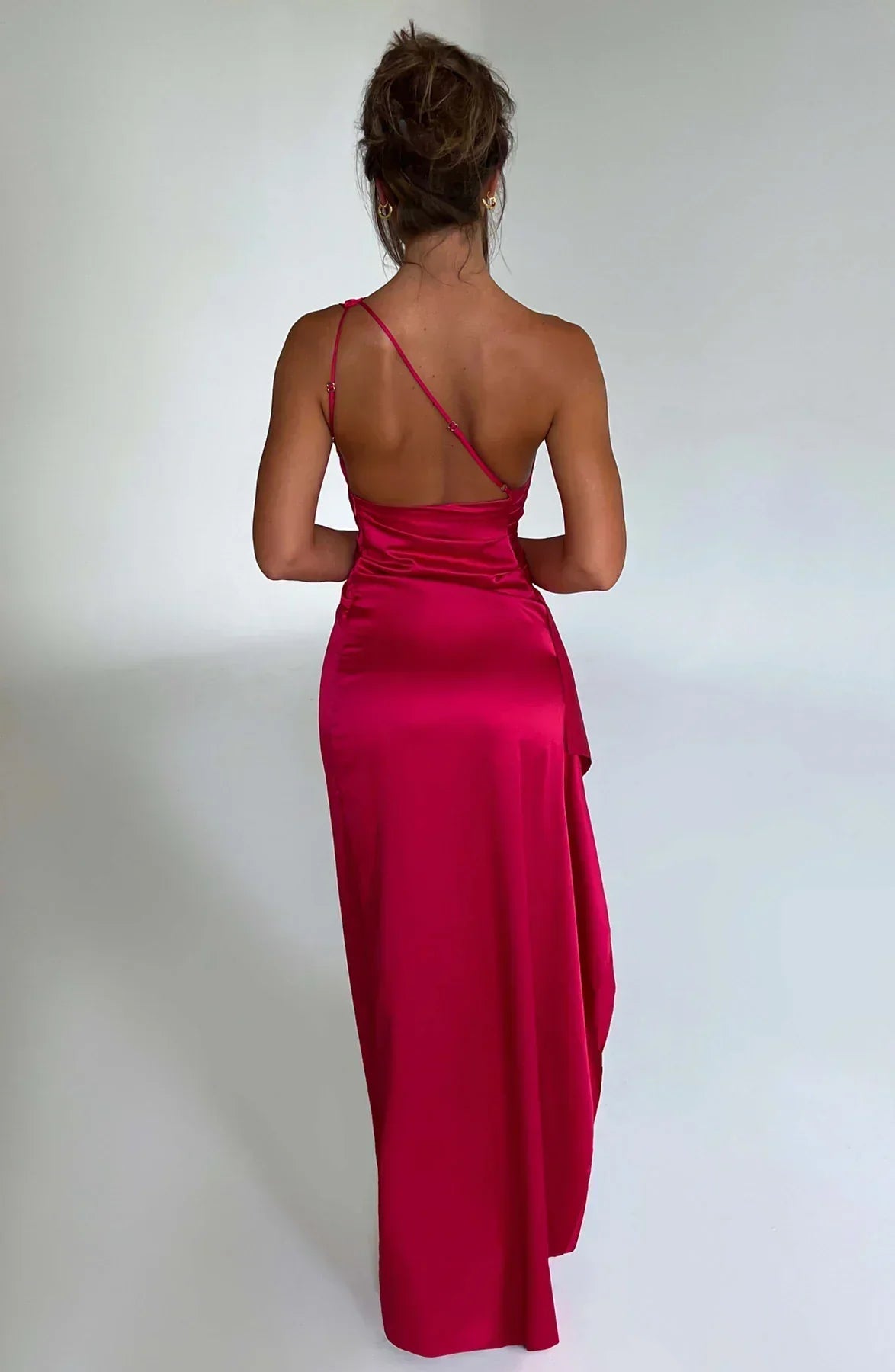 Maud - Chique Bruiloft Gastenjurk Dames Maxi met One-Shoulder en Hoge Split