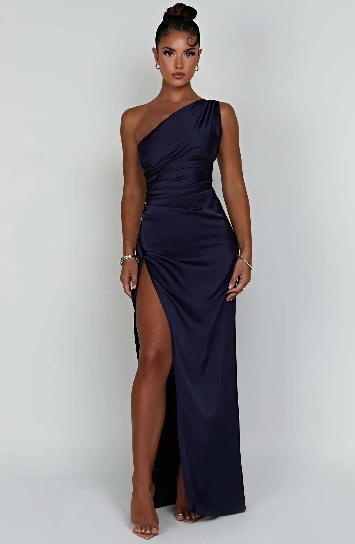 Maud - Chique Bruiloft Gastenjurk Dames Maxi met One-Shoulder en Hoge Split
