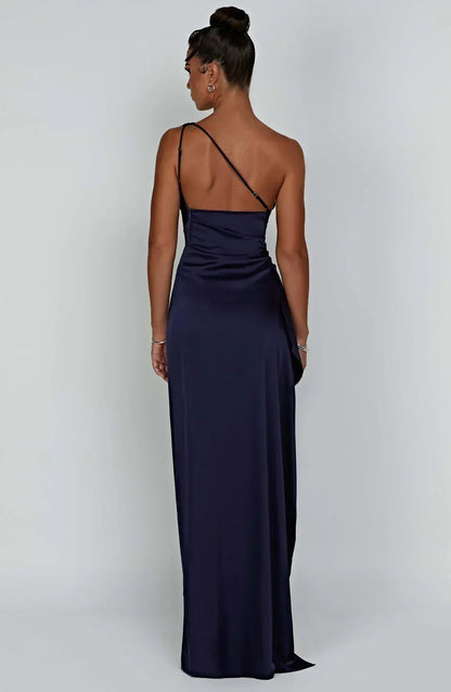 Maud - Chique Bruiloft Gastenjurk Dames Maxi met One-Shoulder en Hoge Split