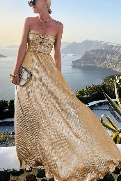 Maud - Elegante Bruiloft Gast Jurk Dames met Strapless Hals