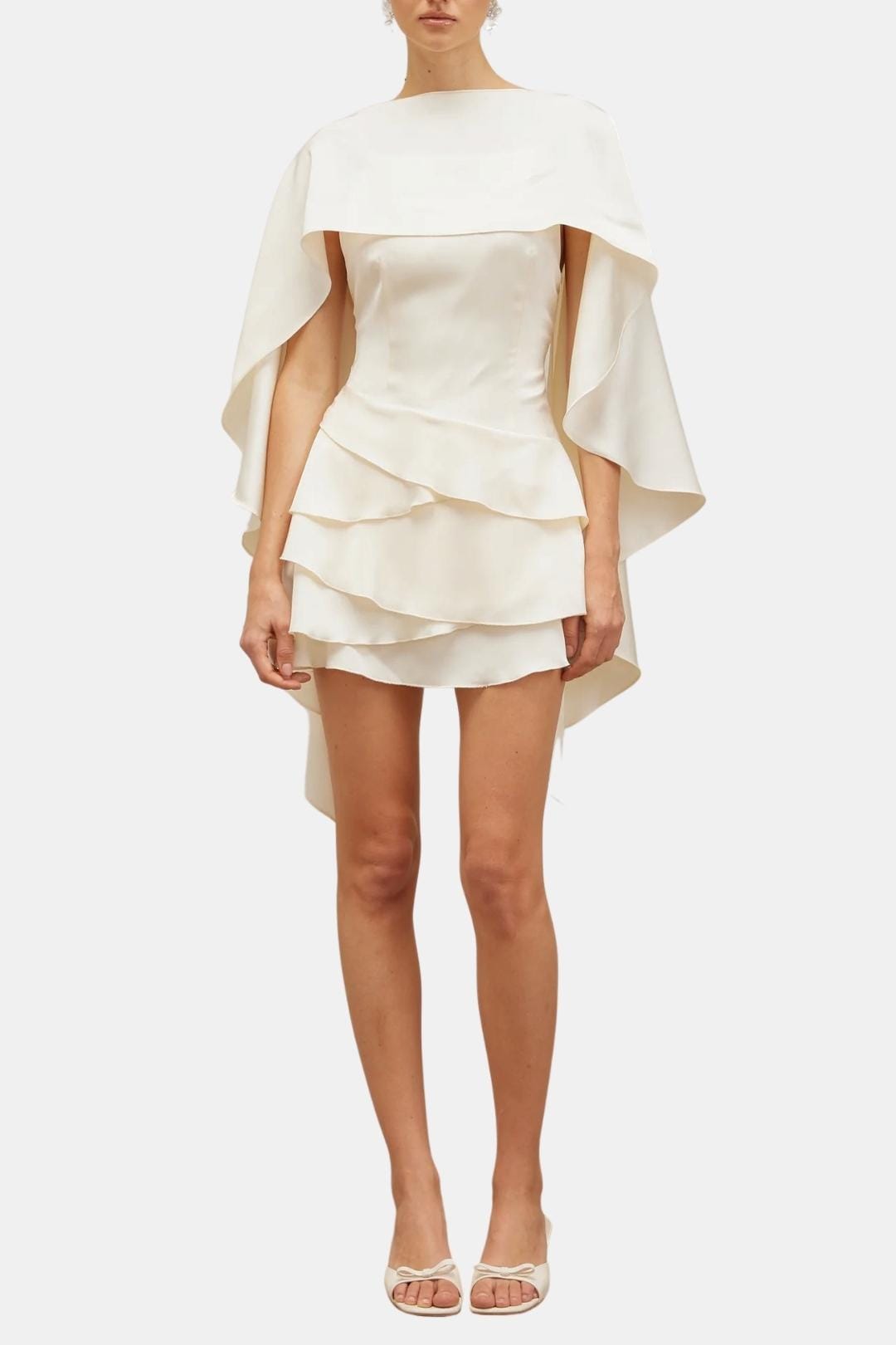 Maud - Elegante Galajurk Dames met Cape Mouwen en Gelaagde Rok