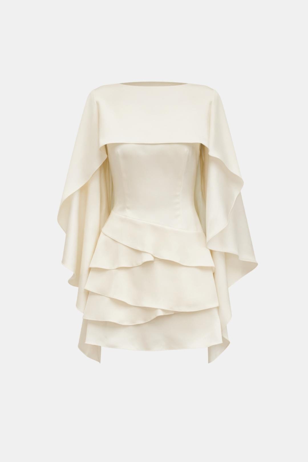 Maud - Elegante Galajurk Dames met Cape Mouwen en Gelaagde Rok