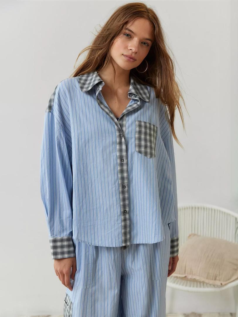 Maud - Pyjama dames geruit zacht en warm met lange mouw