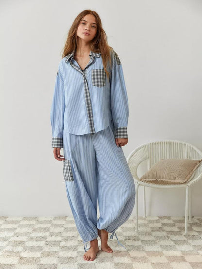 Maud - Pyjama dames geruit zacht en warm met lange mouw