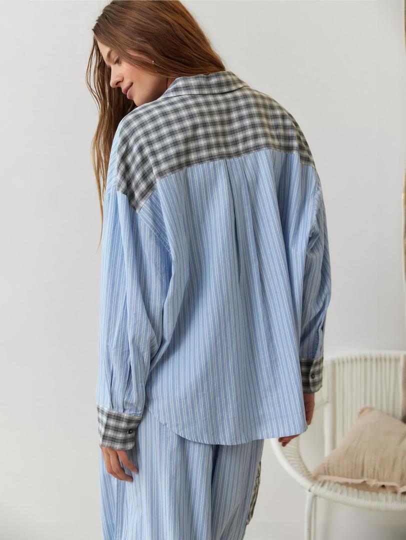 Maud - Pyjama dames geruit zacht en warm met lange mouw
