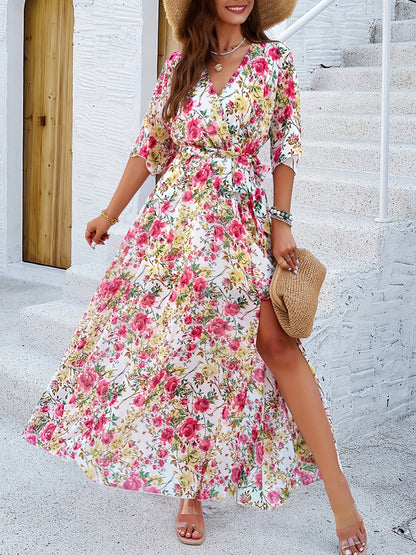 Maud - Romantische Bruiloft Gastenjurk Dames met V-hals