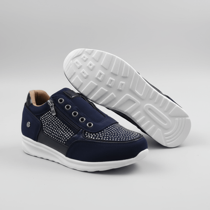 Maud - Stijlvolle Orthopedische Sneakers Dames met Rits en Glinsterdetail