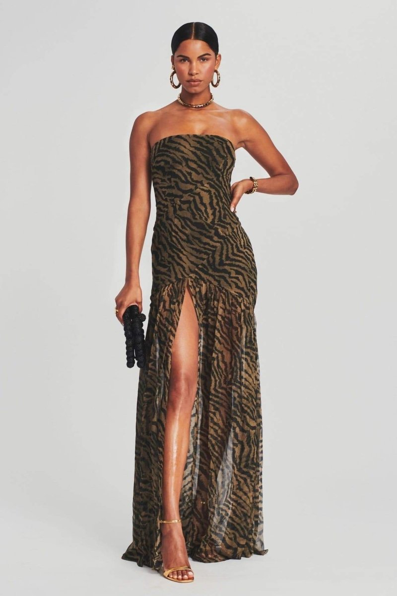 Maud - Stoere Galajurk Dames met Strapless Hals en Dierenprint