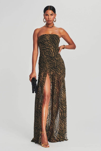 Maud - Stoere Galajurk Dames met Strapless Hals en Dierenprint