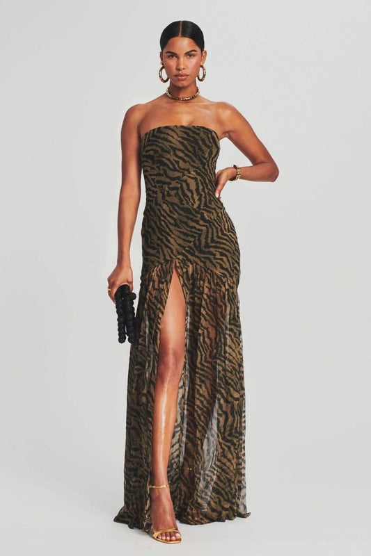 Maud - Stoere Galajurk Dames met Strapless Hals en Dierenprint