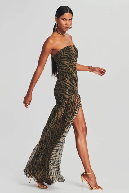 Maud - Stoere Galajurk Dames met Strapless Hals en Dierenprint