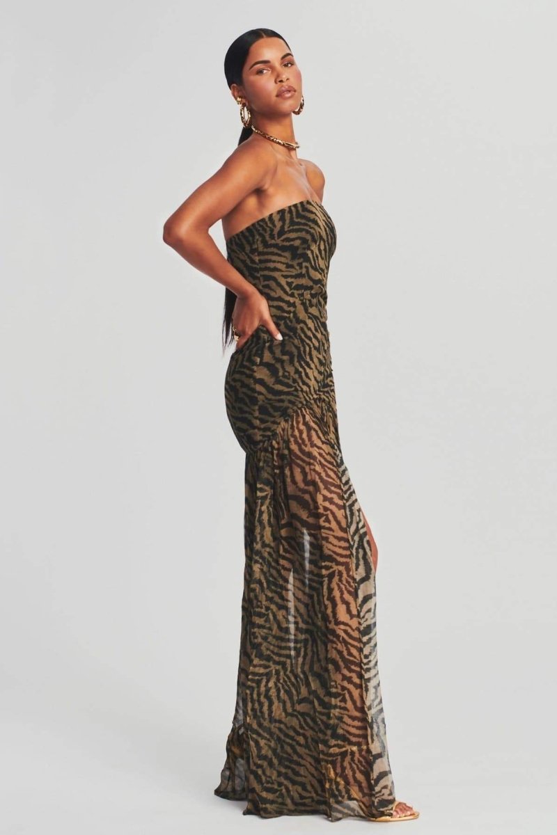 Maud - Stoere Galajurk Dames met Strapless Hals en Dierenprint