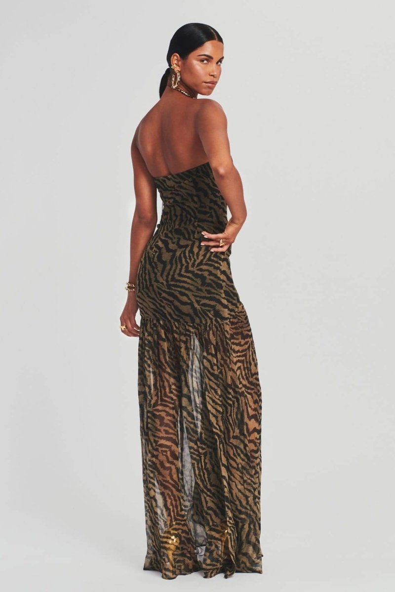 Maud - Stoere Galajurk Dames met Strapless Hals en Dierenprint