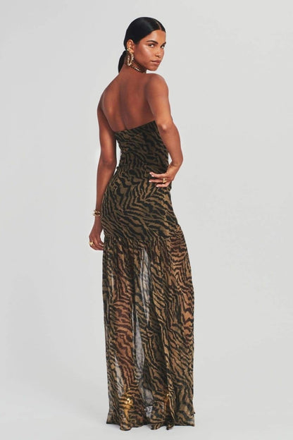 Maud - Stoere Galajurk Dames met Strapless Hals en Dierenprint