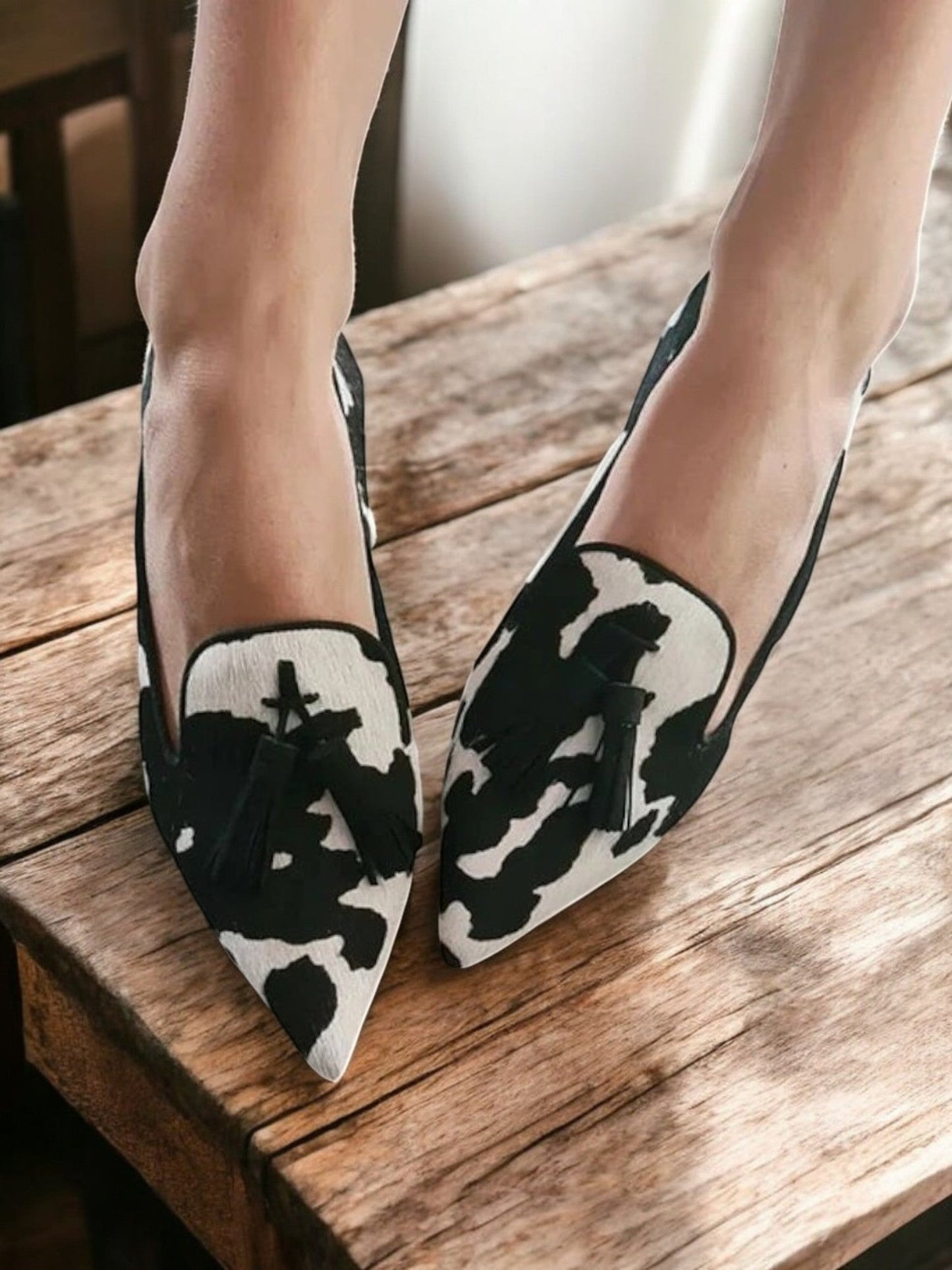 Maud - Trendy Comfort Loafers Dames met Dierenprint en Spitse Neus