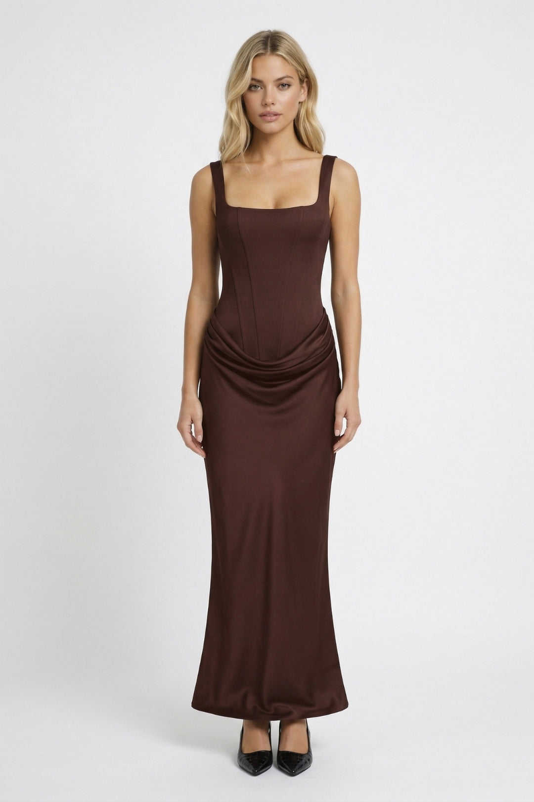 Maxi Jurk Dames - Figuuromhullend Corset met Gedrapeerde Taille | Elegant