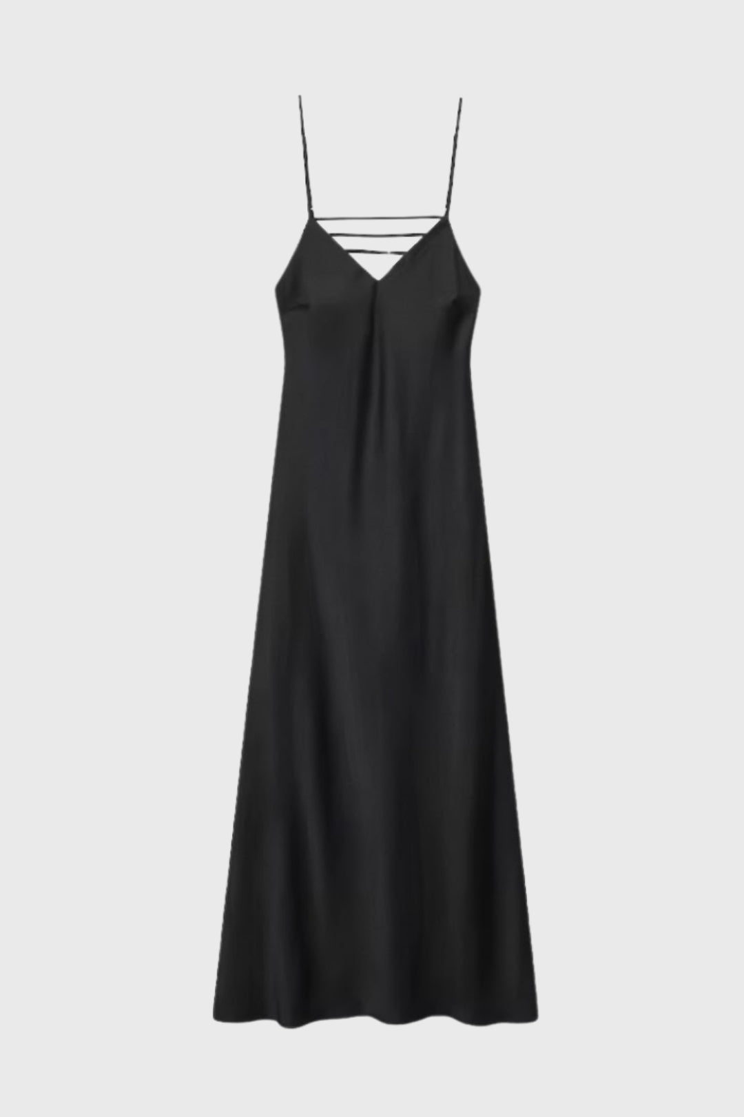 Maxi Jurk Dames - Glanzend Slip Dress met V-hals en Open Rug