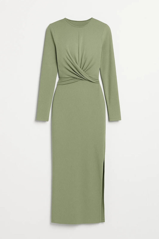 Midi Jurk Dames - Strakke Pasvorm met Split | Elegant