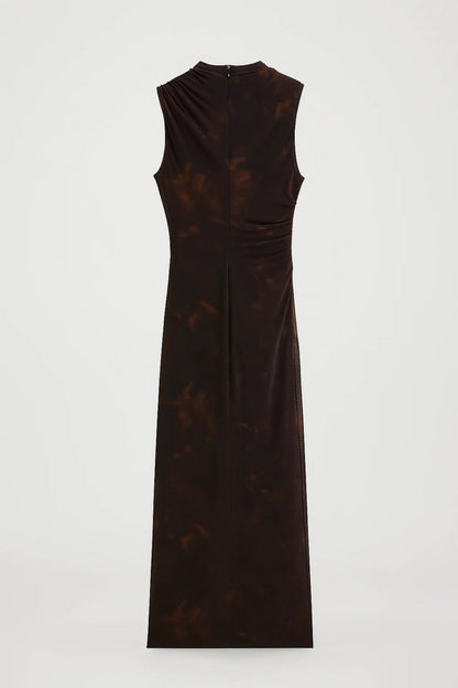 Midi Jurk | Mouwloos Model met Plooidetail | Elegant en Tijdloos