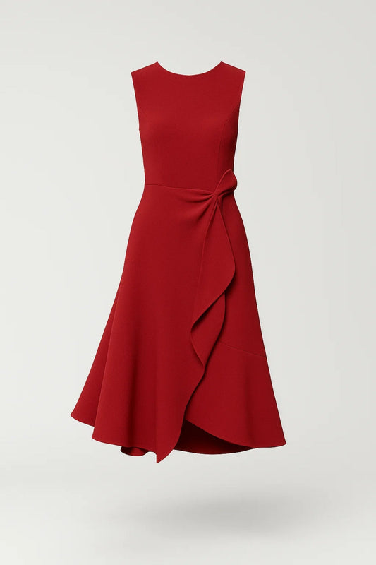 Midi Jurk Dames - Mouwloos met Ruches | Elegant