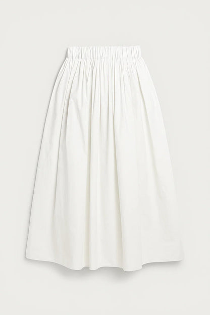 Midi Rok voor Dames | Geplooide Tailleband | Elegante A-Lijn Pasvorm
