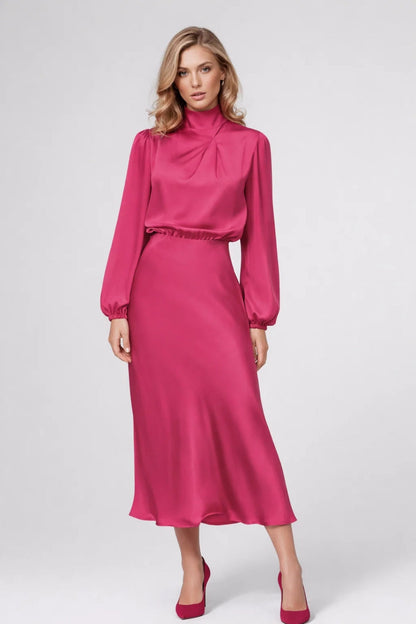 Midi jurk dames | Elegant & Comfortabel | Met plooien | Lente