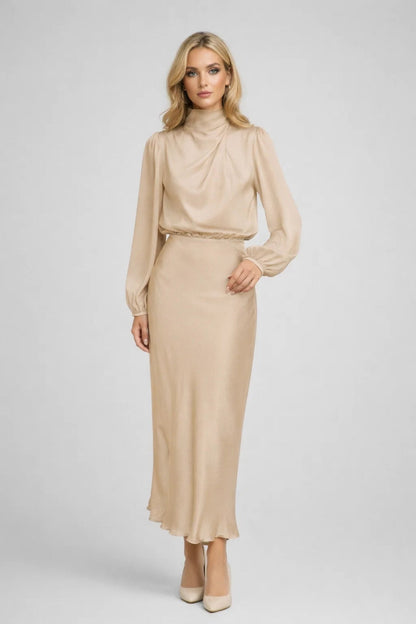 Midi jurk dames | Elegant & Comfortabel | Met plooien | Lente