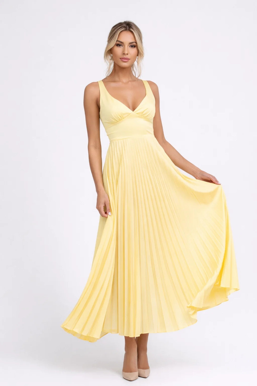 Midi jurk dames | Elegant & Comfortabel | Met plooien | Zomer