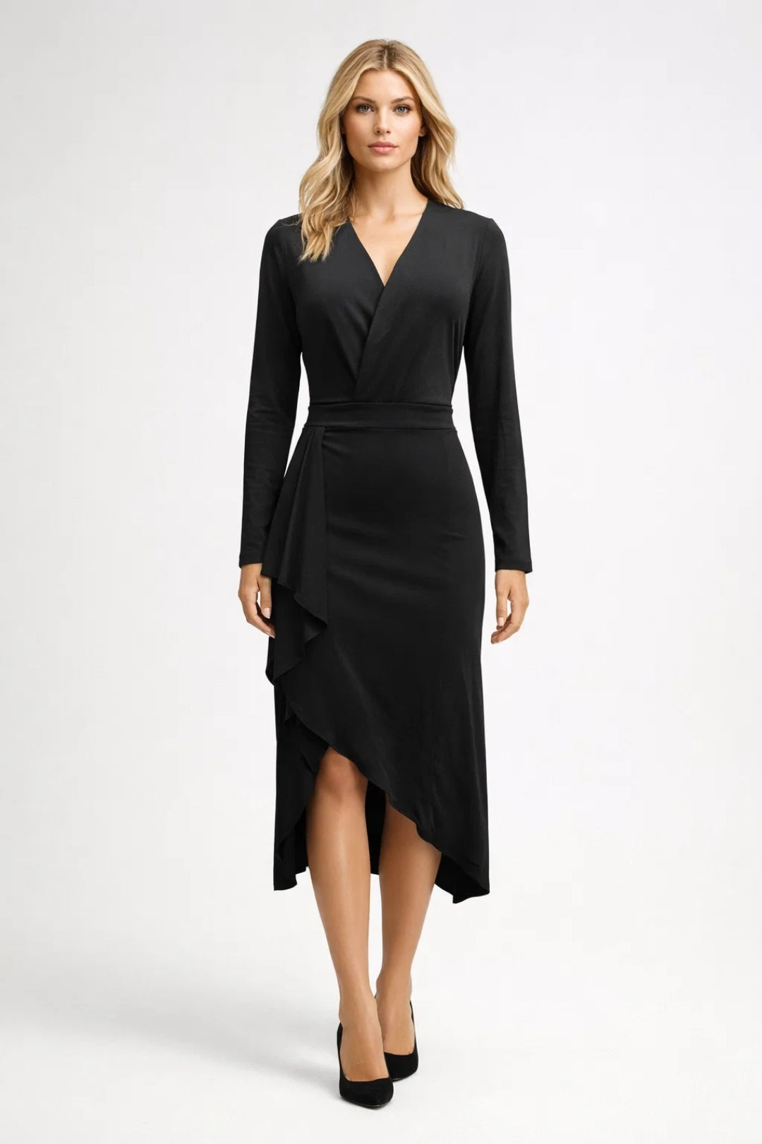 Midi jurk dames | Elegant & Veelzijdig | Met overslag | All season