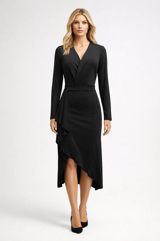 Midi jurk dames | Elegant & Veelzijdig | Met overslag | All season