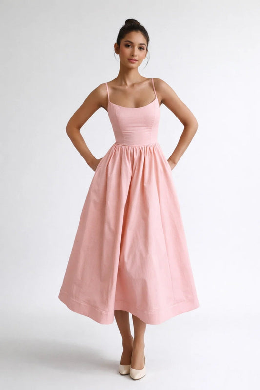 Midi jurk dames | Trendy & Comfortabel | Met plooien | Zomer