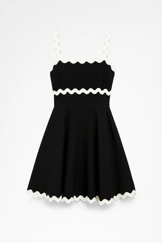 Mini Jurk Dames - Spaghettibandjes met Contrast Bies | Zomer