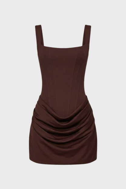 Mini Jurk Dames - Figuuromhullend Corset met Gedrapeerde rok