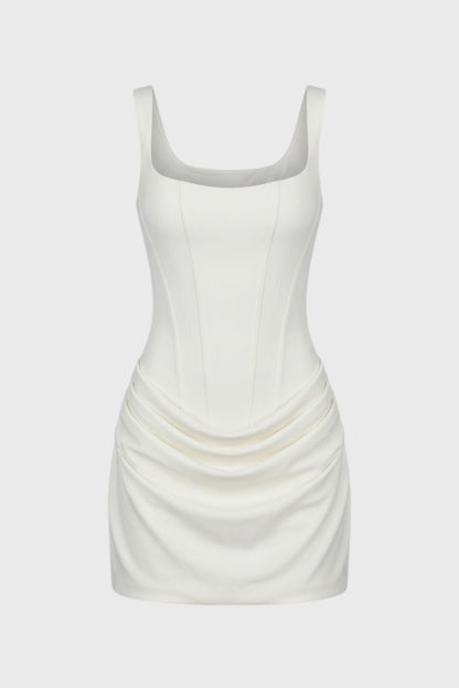 Mini Jurk Dames - Figuuromhullend Corset met Gedrapeerde rok