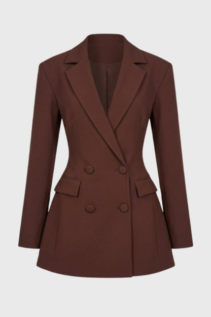 Mini Jurk Dames - Getailleerde Blazer Snit met V-hals | Elegant