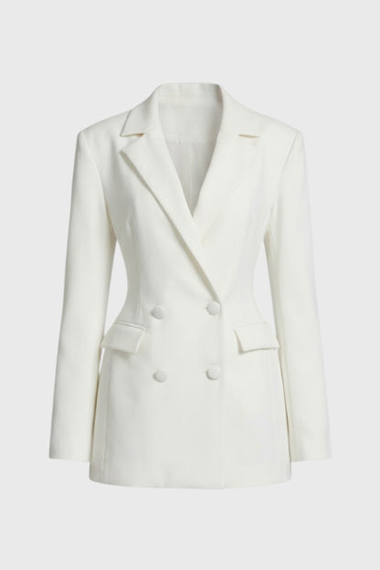 Mini Jurk Dames - Getailleerde Blazer Snit met V-hals | Elegant